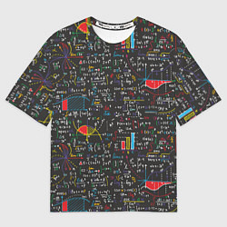 Футболка оверсайз мужская Шпаргалка по математике с формулами, цвет: 3D-принт