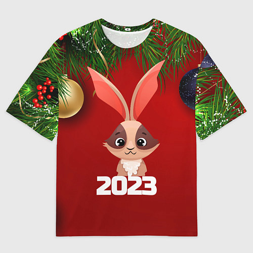 Мужская футболка оверсайз Кролик 2023 / 3D-принт – фото 1
