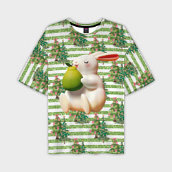 Мужская футболка оверсайз Кролик с грушей