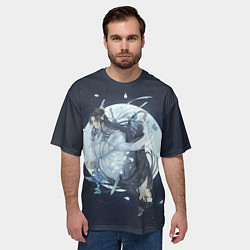 Футболка оверсайз мужская Ванцзи Усянь и Луна - Магистр дьявольского культа, цвет: 3D-принт — фото 2