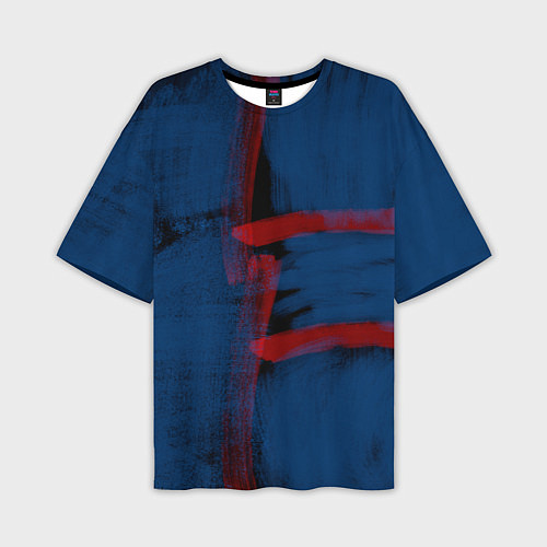Мужская футболка оверсайз Абстрактный сине-красный / 3D-принт – фото 1