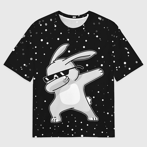 Мужская футболка оверсайз Кролик ДЭБ и снегопад / 3D-принт – фото 1