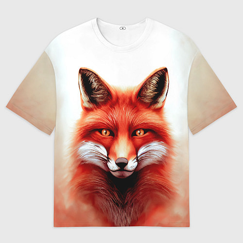 Мужская футболка оверсайз Пламенный лис / 3D-принт – фото 1