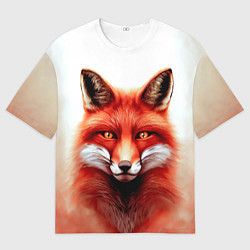 Мужская футболка оверсайз Пламенный лис