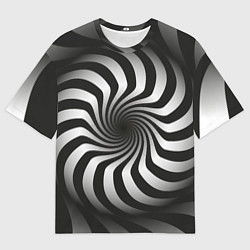 Мужская футболка оверсайз Объёмная спираль - оптическая иллюзия