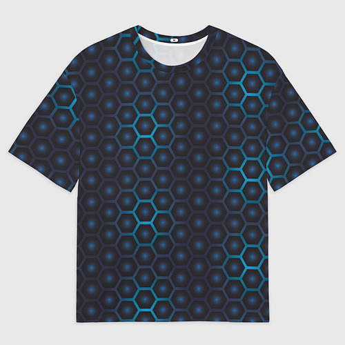 Мужская футболка оверсайз Шестиугольная чешуя / 3D-принт – фото 1