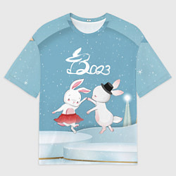 Мужская футболка оверсайз 2023 - танец зайчиков