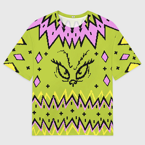 Мужская футболка оверсайз Новогодний свитер Гринча / 3D-принт – фото 1