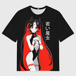 Мужская футболка оверсайз Японская ведьма