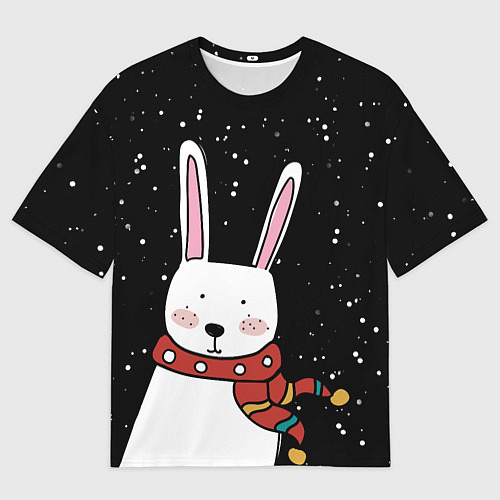 Мужская футболка оверсайз Кролик символ 2023 года / 3D-принт – фото 1