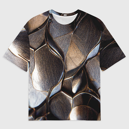 Мужская футболка оверсайз Бронзовая чешуя дракона доспех / 3D-принт – фото 1