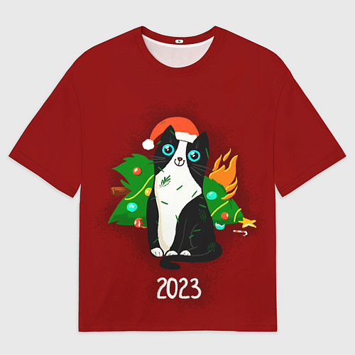 Мужская футболка оверсайз Символ кота / 3D-принт – фото 1