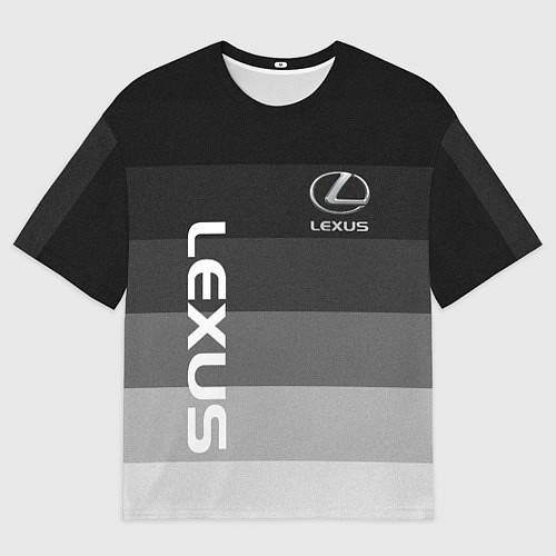 Мужская футболка оверсайз Lexus серый градиент / 3D-принт – фото 1