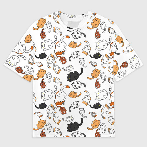 Мужская футболка оверсайз Вечеринка кошек / 3D-принт – фото 1