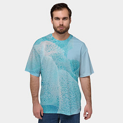Футболка оверсайз мужская Волнообразное голубое множество шаров, цвет: 3D-принт — фото 2