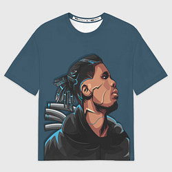 Мужская футболка оверсайз Мулат-киберпанк