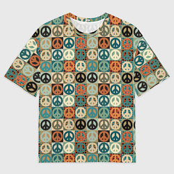 Футболка оверсайз мужская Peace symbol pattern, цвет: 3D-принт