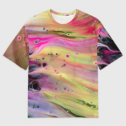 Мужская футболка оверсайз Растекающиеся краски