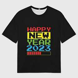 Футболка оверсайз мужская Новый год 2023 загрузка, цвет: 3D-принт