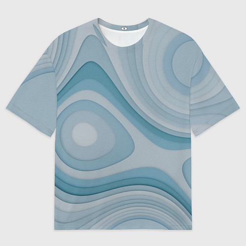Мужская футболка оверсайз Волнообразные синие текстуры / 3D-принт – фото 1