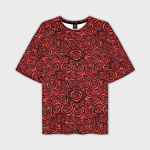 Мужская футболка оверсайз Готические розы ретро / 3D-принт – фото 1