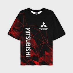 Мужская футболка оверсайз Mitsubishi line style