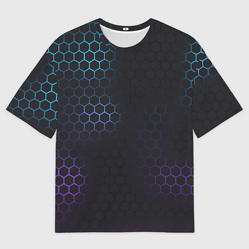 Мужская футболка оверсайз Броня из стали градиент / 3D-принт – фото 1