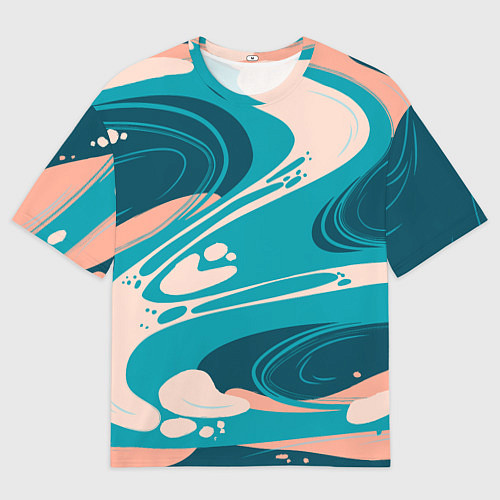 Мужская футболка оверсайз Абстрактные разводы - текстура / 3D-принт – фото 1
