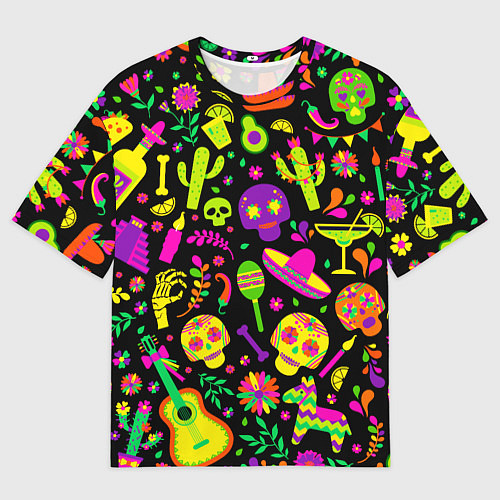 Мужская футболка оверсайз Mexican motifs / 3D-принт – фото 1