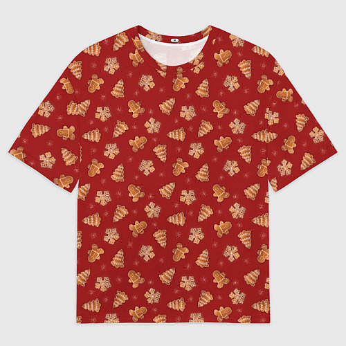 Мужская футболка оверсайз Имбирный Новый год / 3D-принт – фото 1