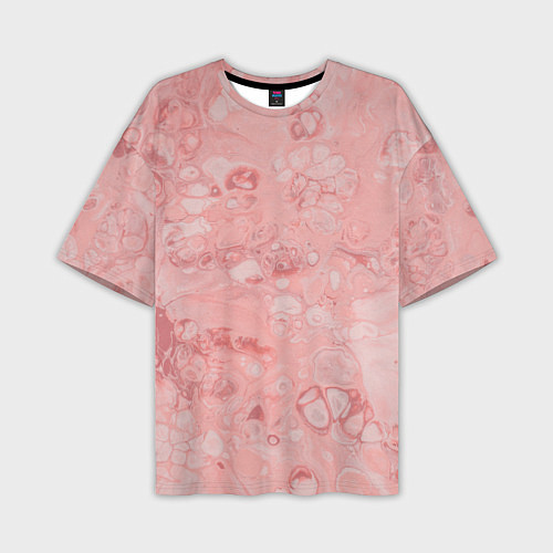 Мужская футболка оверсайз Розовые волны / 3D-принт – фото 1
