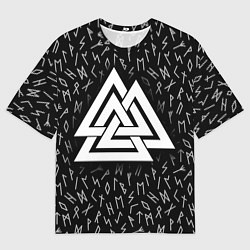 Футболка оверсайз мужская Valknut runes pattern, цвет: 3D-принт