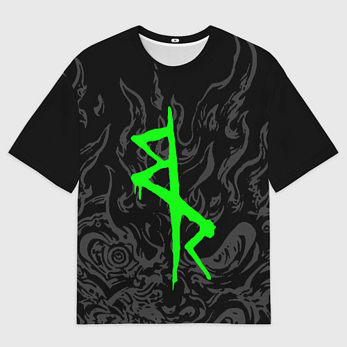 Мужская футболка оверсайз Логотип Cyberpunk: Edgerunners - Дэвид / 3D-принт – фото 1