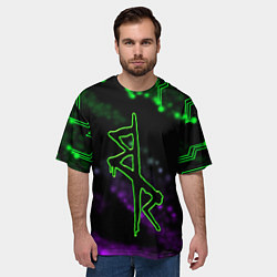 Футболка оверсайз мужская Логотип киберпанков из Cyberpunk: edgerunners, цвет: 3D-принт — фото 2