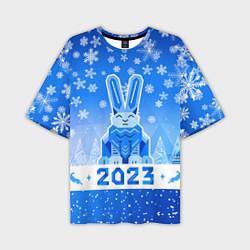 Мужская футболка оверсайз Геометрический кролик 2023