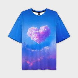 Мужская футболка оверсайз Облако в форме сердца