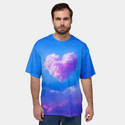 Футболка оверсайз мужская Облако в форме сердца, цвет: 3D-принт — фото 2