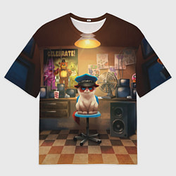 Мужская футболка оверсайз Сердитый кот