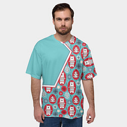 Футболка оверсайз мужская Новогодние мишки, цвет: 3D-принт — фото 2