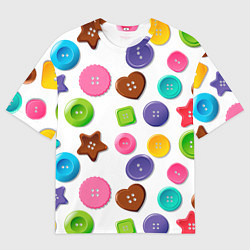 Мужская футболка оверсайз Разноцветные пуговицы - паттерн
