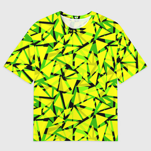 Мужская футболка оверсайз Желтый геометрический узор / 3D-принт – фото 1