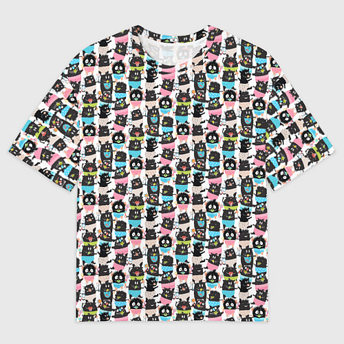 Мужская футболка оверсайз Весёлые монстрики с соской / 3D-принт – фото 1