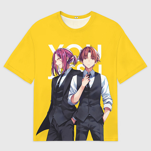 Мужская футболка оверсайз Какеру и Киётака / 3D-принт – фото 1