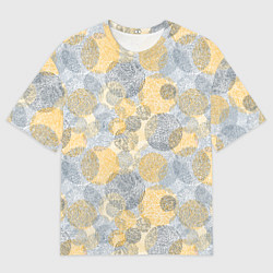 Футболка оверсайз мужская Круги с рисунком отпечатков пальцев, цвет: 3D-принт