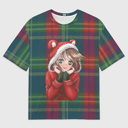 Мужская футболка оверсайз Снегурочка аниме / 3D-принт – фото 1
