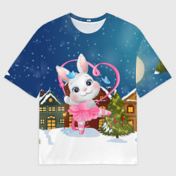 Футболка оверсайз мужская Зайка балерина, цвет: 3D-принт