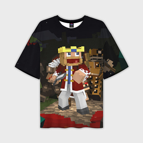 Мужская футболка оверсайз Minecraft - warrior - video game - sword / 3D-принт – фото 1