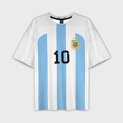 Мужская футболка оверсайз Месси Аргентина ЧМ 2022 / 3D-принт – фото 1