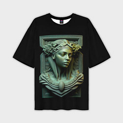 Мужская футболка оверсайз Нейросеть - барельеф античной девушки