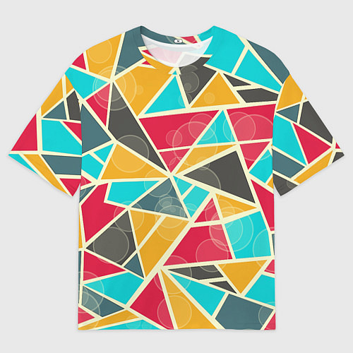 Мужская футболка оверсайз Хаос из геометрических фигур / 3D-принт – фото 1